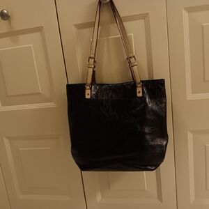 Black Leather Tote Bag